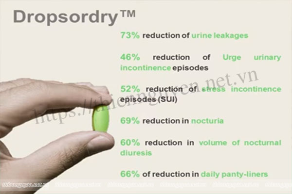 Các tác dụng của Dropsordry™ trên các triệu chứng của bệnh tiểu không tự chủ